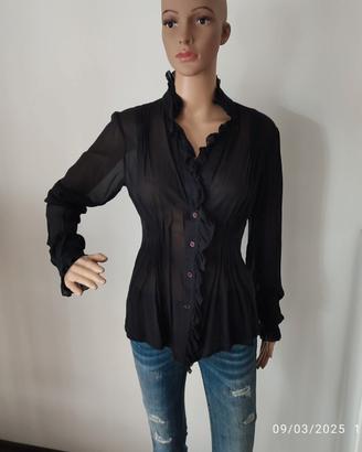 Camicetta in seta nera Francesca Ferrante