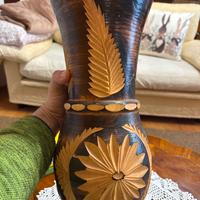 Grande vaso vintage il legno H 45 centimetri x17