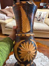 Grande vaso vintage il legno H 45 centimetri x17