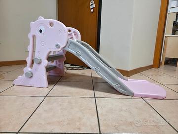 Scivolo per bambini rosa/grigio