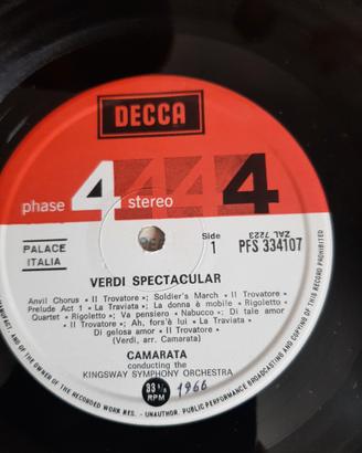 disco in vinile  opera VERDI 