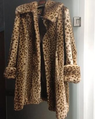 Cappotto pelliccia ecologica sintetica maculata
