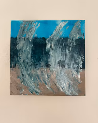 Quadro astratto dipinto a mano 30x30