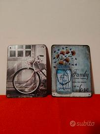 Coppia Targhe Decorative Vintage - Stile Shabby Ch