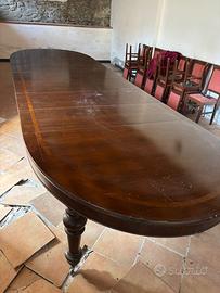 Tavolo allungabile ovale epoca vittoriana