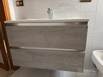 Mobile Bagno Sospeso Grigio Chiaro con 2 Cassetti