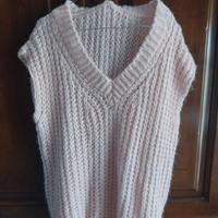 Gilet in maglia con trama a coste larghe