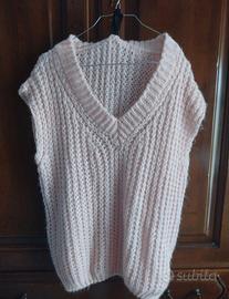 Gilet in maglia con trama a coste larghe