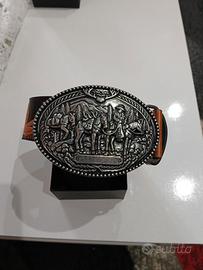 Cinta uomo country con fregio in acciaio 120 cm