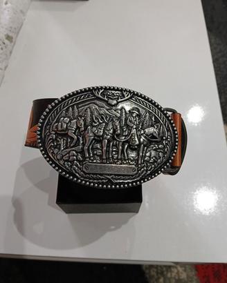 Cinta uomo country con fregio in acciaio 120 cm