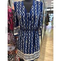 VESTITO D ELISABETTA FRANCHI BLU PERLINE CERCHIO B