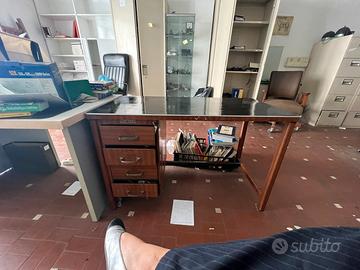 Scrivania kardex in laminato anni 50/60