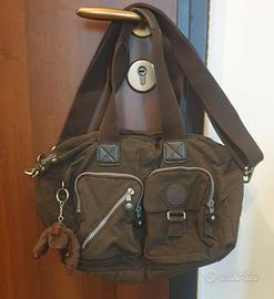 Borsa tracolla Kipling marrone