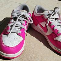Scarpe Nike Dunk fucsia e bianche n. 33