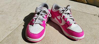 Scarpe Nike Dunk fucsia e bianche n. 33