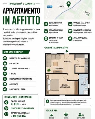 Soliera trilocale da subito tutto compreso