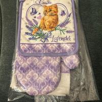 Set guanto da forno, presina e strofinaccio