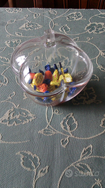 Porta caramelle in vetro rosa