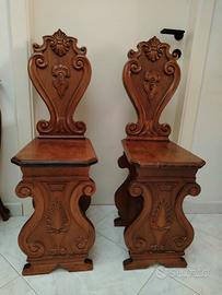 2 panchette trono di legno 