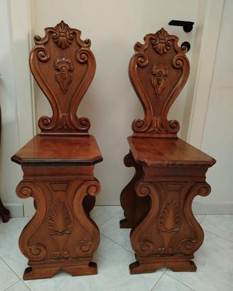 2 panchette trono di legno 