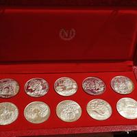 Set Tunisia 1969 10 monete da 1 dinaro Ag.925