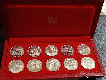 Set Tunisia 1969 10 monete da 1 dinaro Ag.925