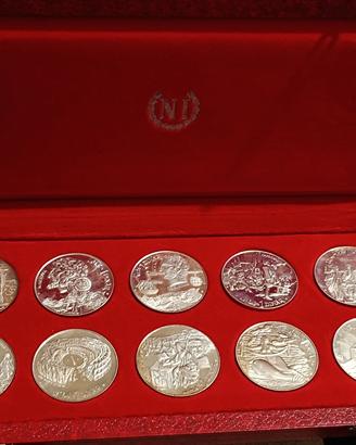 Set Tunisia 1969 10 monete da 1 dinaro Ag.925