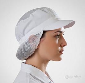 30 Cappellini Alimentari con Retina Visiera Donna