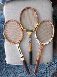 Racchette da tennis in legno vintage 3 pezzi