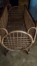 culla vintage in vimini