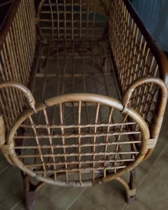 culla vintage in vimini