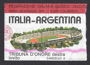 biglietto stadio ITALIA ARGENTINA 26.05.1979