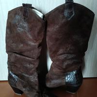 stivale camoscio con inserti stampa cocco mis 37