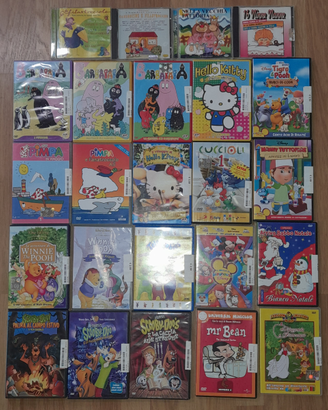 Lotto di 24 dvd per bambini cartoni animati