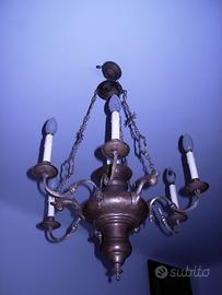 lampadario antico argentato