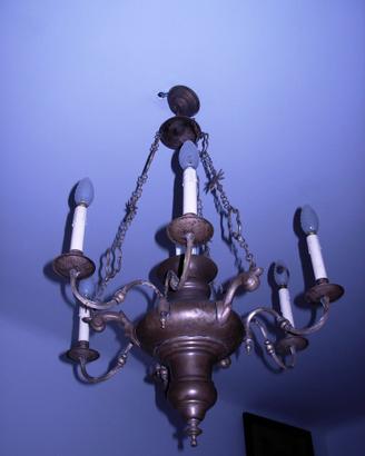 lampadario antico argentato