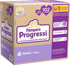 Pacco da 102 pannolini Pampers progressi tg4