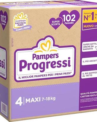 Pacco da 102 pannolini Pampers progressi tg4