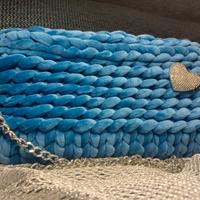 Pochette HANDMADE a uncinetto AZZURRO (BPN008)