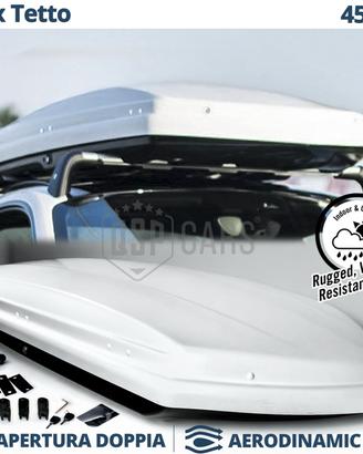 Box Tetto Auto 450 Litri Baule PORTABAGAGLI Bianco