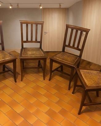 Set 4 Sedie d'Epoca in Legno Massello