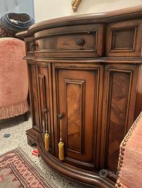 COMODINA CLASSICA IN LEGNO NOCE CON CASSETTO -