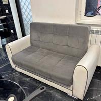 Divano letto bicolore grigio/bianco