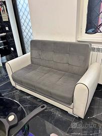 Divano letto bicolore grigio/bianco