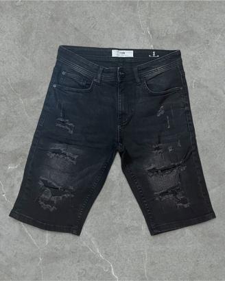 Shorts Jeans corti neri - Uomo