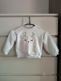 felpa da bambina con
maniche in peluche morbido
