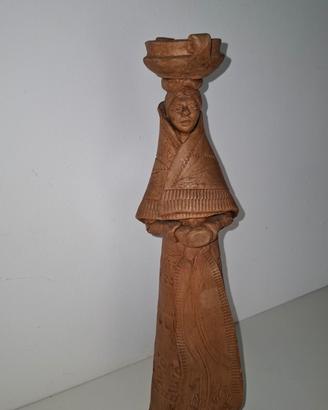 Scultura Donna Terracotta Firmata 35 cm 