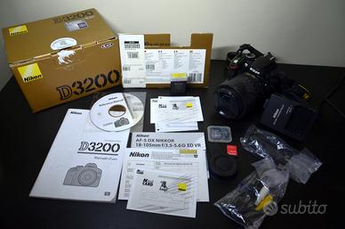 Nikon D3200 + AS-S DX Nikkor 18-105 mm + SD 8GB