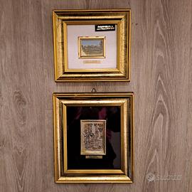 2 quadrucci su lamina d' argento