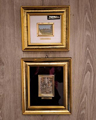 2 quadrucci su lamina d' argento